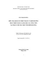    ĐIỀU TRA KHẢO SÁT HIỆN TRẠNG VÀ ĐỊNH HƯỚNG PHÁT TRIỂN MẢNG XANH CHO CÁC CÔNG VIÊN  TẠI THỊ XÃ THỦ DẦU MỘT TỈNH BÌNH DƯƠNG.  