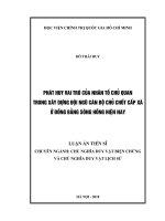 phát huy vai trò của nhân tố chủ quan trong xây dựng đội ngũ cán bộ chủ chốt cấp xã ở đồng bằng sông hồng hiện nay