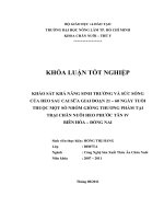    KHẢO SÁT KHẢ NĂNG SINH TRƯỞNG VÀ SỨC SỐNG CỦA HEO SAU CAI SỮA GIAI ĐOẠN 21 – 60 NGÀY TUỔI  THUỘC MỘT SỐ NHÓM GIỐNG THƯƠNG PHẨM TẠI TRẠI CHĂN NUÔI HEO PHƯỚC TÂN IV  BIÊN HÒA – ĐỒNG NAI   