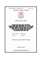 Đánh giá hiệu quả sử dụng thuốc tra mắt atropin 0,01% đối với sự tiến triển cận thị của học sinh một số trường tiểu học và trung học cơ sở tại thành phố cần thơ tt