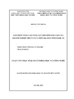 Giải pháp nâng cao năng lực đổi mới sáng tạo của doanh nghiệp nhỏ và vừa trên địa bàn tỉnh nghệ an