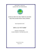 ĐÁNH GIÁ TIỀM NĂNG PHÁT TRIỂN DU LỊCH SINH THÁI Ở HUYỆN ĐƠN DƯƠNG TỈNH LÂM ĐỒNG    