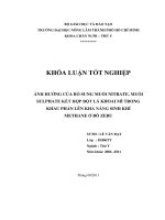 ẢNH HƯỞNG CỦA BỔ SUNG MUỐI NITRATE, MUỐI SULPHATE KẾT HỢP BỘT LÁ KHOAI MÌ TRONG  KHẨU PHẦN LÊN KHẢ NĂNG SINH KHÍ METHANE Ở BÒ ZEBU 