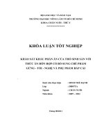   KHẢO SÁT KHẨU PHẦN ĂN CỦA THỎ SINH SẢN VỚI  THỨC ĂN HỖN HỢP CÓ BỔ SUNG CHẾ PHẨM  GỪNG  TỎI  NGHỆ VÀ PHỤ PHẨM BẮP CẢI   