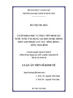 Cơ sở khoa học và thực tiễn định giá nước tưới Ứng dụng tại một số hệ thống thủy lợi thuộc hệ thống sông Hồng – sông Thái Bình (Luận án tiến sĩ)