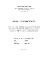   BƯỚC ĐẦU ĐÁNH GIÁ TÍNH KHÁNG KHUẨN CỦA TINH DẦU CHIẾT XUẤT TỪ CÂY TÔ MỘC (CAESALPINIA  SAPPAN L) TRÊN VI KHUẨN ESCHERICHIA COLI   