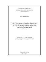   THIẾT KẾ CẢI TẠO CẢNH QUAN KHUÔN VIÊN  KÝ TÚC XÁ TRƯỜNG ĐẠI HỌC NÔNG LÂM   THÀNH PHỐ HỒ CHÍ MINH 