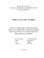 KHẢO SÁT SỰ HIỆN DIỆN CỦA KHÁNG SINH HỌ TETRACYCLIN TRONG THỨC ĂN HỔN HỢP CHO HEO  THỊT VÀ SỰ TỒN DƯ CỦA CÁC KHÁNG SINH NÀY TRONG THỊT, GAN, THẬN HEO    