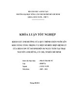   KHẢO SÁT ẢNH HƯỞNG CỦA QUY TRÌNH CHĂN NUÔI LÊN KHẢ NĂNG TĂNG TRỌNG VÀ MỘT SỐ BIỂU HIỆN BỆNH LÝ  CỦA HEO CON TỪ SƠ SINH ĐẾN 56 NGÀY TUỔI TẠI TRẠI NGUYỄN ANH DŨNG, CỦ CHI, TP.HỒ CHÍ MINH   
