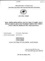 đặc điểm hội đồng quản trị và hiệu qủa hoạt động doanh nghiệp niêm yết trên sàn chứng khoán hà nội hastc  