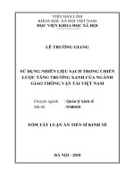 Sử dụng nhiên liệu sạch trong chiến lược tăng trưởng xanh của ngành giao thông vận tải việt nam tt 