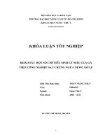 KHẢO SÁT MỘT SỐ CHỈ TIÊU SINH LÝ MÁU CỦA GÀ THỊT CÔNG NGHIỆP SAU CHỦNG NGỪA NEWCASTLE   