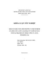   KHẢO SÁT KHẢ NĂNG SINH TRƯỞNG VÀ MỘT SỐ BỆNH CỦA HEO CON CAI SỮA GIAI ĐOẠN TỪ 21 ĐẾN 60 NGÀY  TUỔI TẠI TRẠI HEO GP1 THUỘC CÔNG TY ANCO,  TỈNH ĐỒNG NAI   