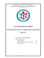 SÁNG KIẾN KINH NGHIỆM Tìm hiểu bài toán về tiếp tuyến của đồ thị hàm số