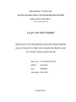 KHẢO SÁT SỰ ĐỀ KHÁNG KHÁNG SINH NHÓM βLACTAM CỦA MỘT SỐ VI KHUẨN PHÂN LẬP   TỪ CHẤT THẢI CHĂN NUÔI 