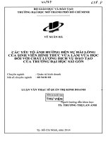 các yếu tố ảnh hưởng đến sự hài lòng của sinh viên hình thức vừa làm vừa học đối với chất lượng dịch vụ đào tạo của trường đại học sài gòn 