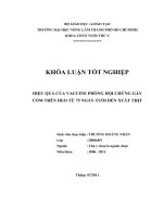   HIỆU QUẢ CỦA VACCINE PHÒNG HỘI CHỨNG GẦY CÒM TRÊN HEO TỪ 75 NGÀY TUỔI ĐẾN XUẤT THỊT    