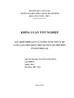   XÁC ĐỊNH THỜI GIAN VÀ LƯỢNG NƯỚC TỐI ƯU ĐỂ LẮNG GẠN CHẨN ĐOÁN MỘT SỐ GIUN SÁN PHỔ BIẾN  Ở LOÀI NHAI LẠI   