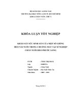   KHẢO SÁT SỨC SINH SẢN CỦA MỘT SỐ GIỐNG HEO NÁI NUÔI TRONG CHUỒNG MÁT TẠI XÍ NGHIỆP  CHĂN NUÔI HEO PHƯỚC LONG   