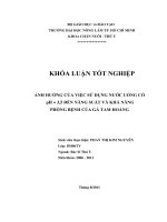   ẢNH HƯỞNG CỦA VIỆC SỬ DỤNG NƯỚC UỐNG CÓ pH = 3,5 ĐẾN NĂNG SUẤT VÀ KHẢ NĂNG   PHÒNG BỆNH CỦA GÀ TAM HOÀNG    
