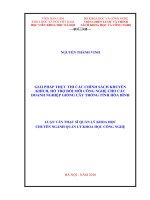 Giải pháp thực thi các chính sách khuyến khích, hỗ trợ đổi mới công nghệ cho các doanh nghiệp giống cây trồng của tỉnh Hòa Bình (Luận văn thạc sĩ)