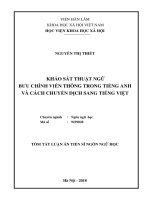 Khảo sát thuật ngữ bưu chính viễn thông trong tiếng anh và cách chuyển dịch sang tiếng việt tt