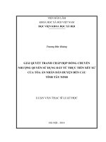 Giải quyết tranh chấp hợp đồng chuyển nhượng quyền sử dụng đất  từ thực tiễn xét xử của Tòa án nhân dân huyện Bến Cầu, tỉnh Tây Ninh