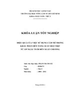   HIỆU QUẢ CỦA VIỆC SỬ DỤNG CÁM MÌ TRONG KHẨU PHẦN ĐẾN NĂNG SUẤT HEO THỊT  TỪ 125 NGÀY TUỔI ĐẾN XUẤT CHUỒNG      