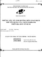 những yếu tố ảnh hưởng đến giao dịch thẻ tín dụng của vietcombank trên địa bàn tphcm 
