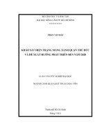  KHẢO SÁT HIỆN TRẠNG MẢNG XANH QUẬN THỦ ĐỨC VÀ ĐỀ XUẤT HƯỚNG PHÁT TRIỂN ĐẾN NĂM 2020   