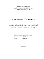   SO SÁNH HIỆU QUẢ CÁC CHẤT HẤP PHỤ ĐỘC TỐ NẤM MỐC TRÊN TĂNG TRƯỞNG GÀ THỊT 