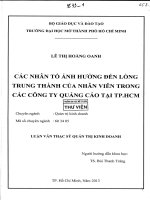 các nhân tố ảnh hưởng đến lòng trung thành của nhân viên trong các công ty quảng cáo tại tp hcm 