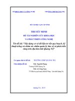 Xây dựng cơ sở dữ liệu tư vấn quy hoạch, kỹ thuật trồng và chăm sóc nhằm quản lý, bảo vệ và phát triển rừng trên địa bàn tỉnh Quảng Trị