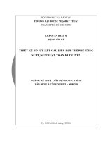 THIẾT KẾ TỐI ƯU KẾT CẤU LIÊN HỢP THÉP BÊ TÔNG SỬ DỤNG THUẬT TOÁN DI TRUYỀN