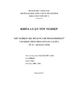 THỬ NGHIỆM VIỆC BỔ SUNG CHẾ PHẨM FEEDMAX   VÀO KHẨU PHẦN HEO CON SAU CAI SỮA  TỪ 27 – 60 NGÀY TUỔI     ®