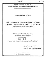 các yếu tố ảnh hưởng đến quyết định cho vay tại công ty đầu tư tài chính nhà nước tp hcm hfic 