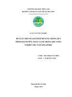    ĐỀ XUẤT MỘT SỐ GIẢI PHÁP BỔ SUNG TRONG QUY TRÌNH BẢO DƯỠNG MẢNG XANH TRONG KHU CÔNG  NGHIỆP VIỆT NAM SINGAPORE   