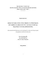   KHẢO SÁT KHẢ NĂNG TĂNG TRỌNG VÀ TÌNH TRẠNG SỨC KHỎE CỦA HEO CON TỪ 5  56 NGÀY TUỔI TẠI  TRẠI PHAN TẤN HẢI, BÌNH DƯƠNG.  
