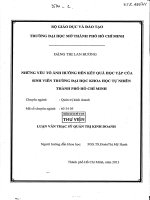 những yếu tố ảnh hưởng đến kết quả học tập của sinh viên trường đại học khoa học tự nhiên thành phố hồ chí minh