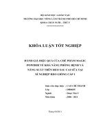   ĐÁNH GIÁ HIỆU QUẢ CỦA CHẾ PHẨM MAGIC POWDER VỀ KHẢ NĂNG PHÒNG BỆNH VÀ  NĂNG SUẤT TRÊN HEO SAU CAI SỮA TẠI XÍ NGHIỆP HEO GIỐNG CẤP 1 
