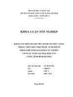   KHẢO SÁT MỘT SỐ CHỈ TIÊU ĐÁNH GIÁ MỨC TĂNG  TRỌNG TRÊN HEO THỊT ĐƯỢC NUÔI RIÊNG  THEO GIỚI TÍNH GIAI ĐOẠN TỪ 120 ĐẾN  170 NGÀY TUỔI TẠI TRẠI HEO TÂN  UYÊN, TỈNH BÌNH DƯƠNG 