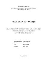    KHẢO SÁT KHẢ NĂNG SINH SẢN THEO LỨA ĐẺ CỦA MỘT SỐ HEO NÁI ĐƯỢC NUÔI Ở TRẠI HEO                        TÂN UYÊN TỈNH BÌNH DƯƠNG   