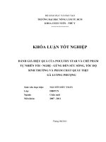 ĐÁNH GIÁ HIỆU QUẢ CỦA POULTRY STAR VÀ CHẾ PHẨM TỰ NHIÊN TỎI  NGHỆ  GỪNG ĐẾN SỨC SỐNG, TỐC ĐỘ  SINH TRƯỞNG VÀ PHẨM CHẤT QUẦY THỊT GÀ LƯƠNG PHƯỢNG 