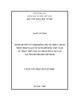 Tòa án nhân dân là cơ quan xét xử của nước cộng hoà xã hội chủ nghĩa việt nam, thực hiện quyền tư pháp 