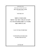 Triết lý nhân sinh trong “ngư tiều y thuật vấn đáp” của nguyễn đình chiểu và ý nghĩa hiện thời của nó 