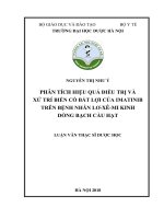 Phân tích hiệu quả điều trị và xử trí biến cố bất lợi của imatinib trên bệnh nhân lơ xê mi kinh dòng bạch cầu hạt 