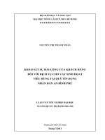 KHẢO SÁT SỰ HÀI LÒNG CỦA KHÁCH HÀNGĐỐI VỚI DỊCH VỤ CHO VAY SINH HỌAT  TIÊU DÙNG TẠI QUỸ TÍN DỤNG NHÂN DÂN AN BÌNH PHÚ 