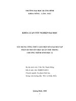 Xây dựng công thức giải một số loại bài tập phần di truyền học quần thể trong chương trình sinh học 12 