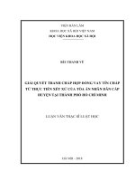 Giải quyết tranh chấp hợp đồng vay tín chấp từ thực tiễn xét xử của Tòa án nhân dân cấp huyện tại thành phố Hồ Chí Minh