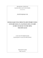    ĐÁNH GIÁ KHẢ NĂNG THÍCH ỨNG ĐỐI VỚI HIỆN TƯỢNG NƯỚC BIỂN DÂNG CỦA NGƯỜI DÂN SỐNG VEN BIỂN   XÃ PHÚ TÂN HUYỆN TÂN PHÚ ĐÔNG  TỈNH TIỀN GIANG 